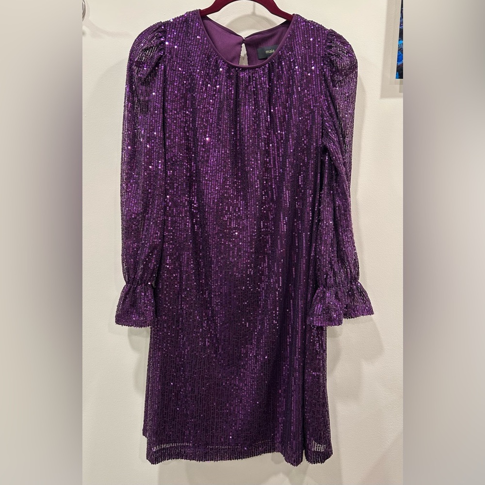 Maia Purple Sequin Shift Dress size 8